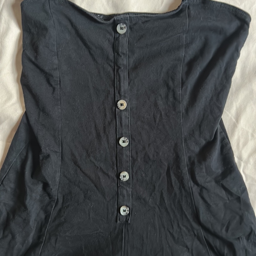 Black Buttoned Romper - Picture 3 of 5